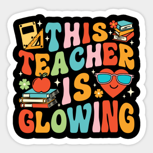 This Teacher Is Glowing Hello Summer Sticker